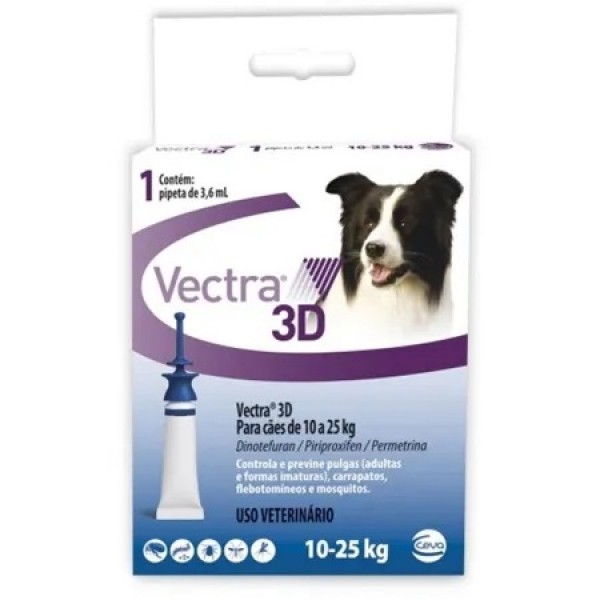 Antipulgas Vectra 3D Cães 10 à 25Kg - 1 Pipeta