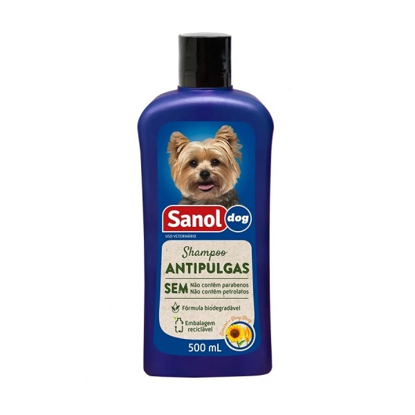 Shampoo Antipulgas Sanol Dog para Cães 500ml