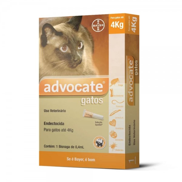 Antipulgas Advocate para Gatos de até 4kg 0,4ml