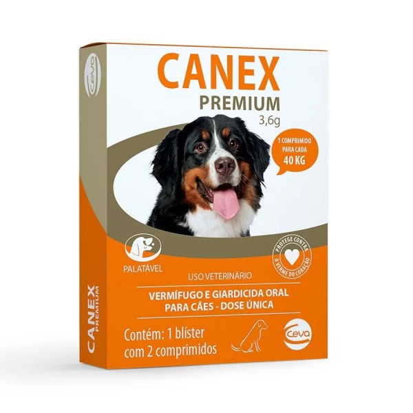 Vermífugo Canex Premium 3,6g com 2 Comprimidos