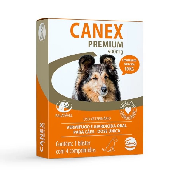 Vermífugo Canex Premium 900mg com 4 Comprimidos