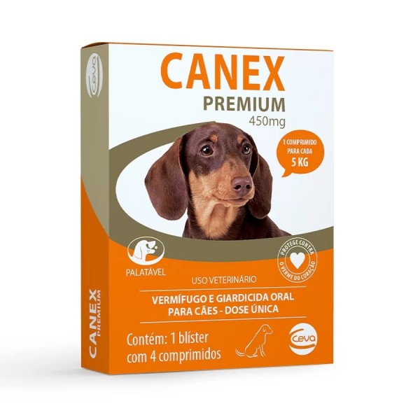 Vermífugo Canex Premium 450mg com 4 Comprimidos