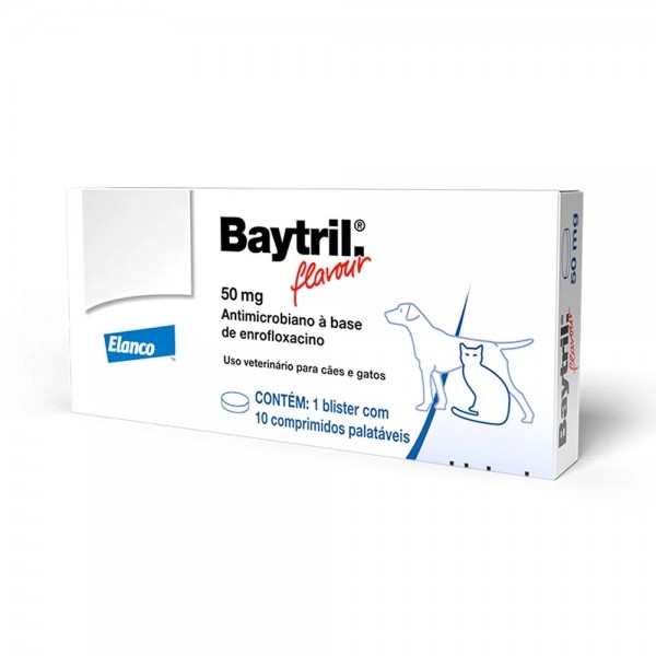 Baytril Flavour 50mg com 10 comprimidos