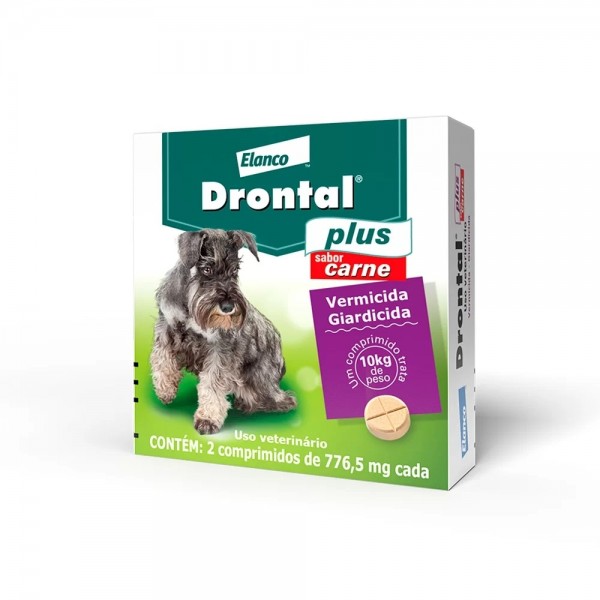Drontal Plus para Cães de 10 kg Sabor Carne 2 comprimidos