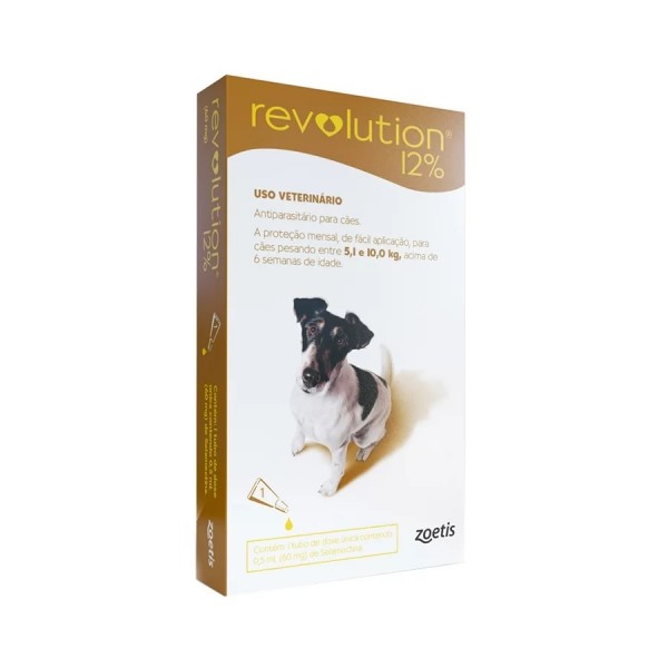 Revolution 12% 0.50ml para Cães 5,1Kg a 10kg