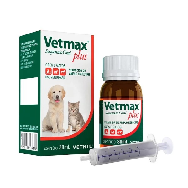 Vetmax Plus Suspensão Oral Vetnil 30 ml