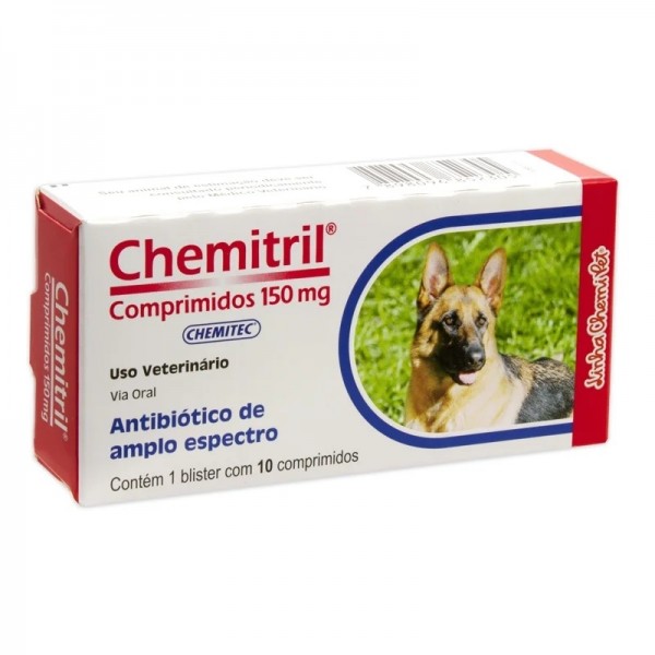 Chemitril para Cães e Gatos 150mg - 10 Comprimidos