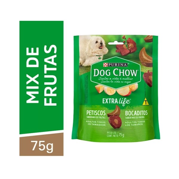 Petisco Dog Chow Extra Life para Cães Adultos Sabor Mix de Frutas - 75g