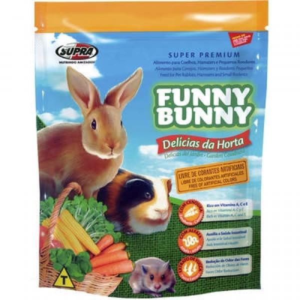 Ração Supra Funny Bunny Delícias da Horta Coelhos, Hamster e Outros Pequenos Roedores 500g
