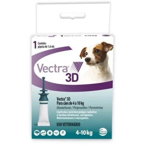 Antipulgas Vectra 3D Cães 4 à 10Kg - 1 Pipeta