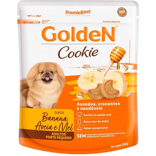 Biscoito Premier Pet Golden Cookie Banana Aveia e Mel para Cães Adultos