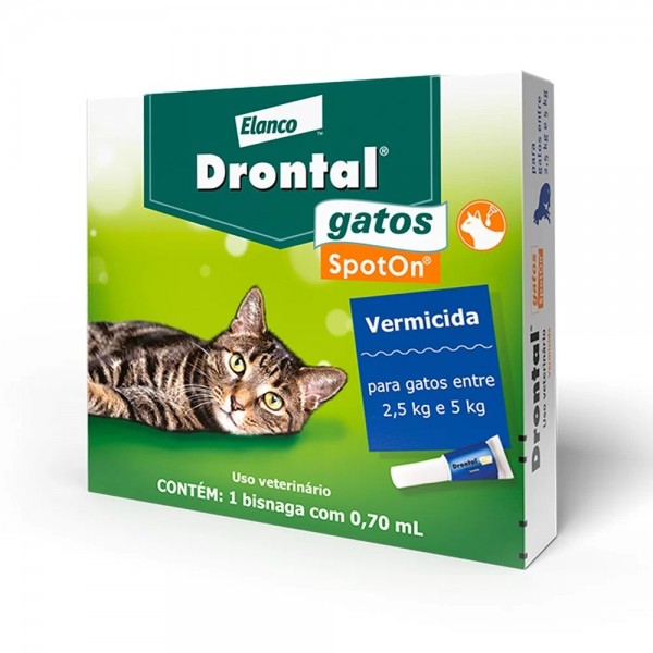 Vermífugo Drontal SpotOn para Gatos entre 2,5 e 5 kg 0,70 ml