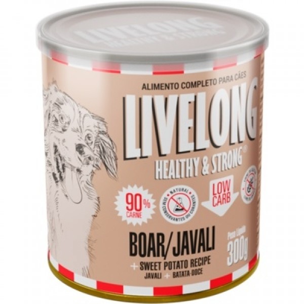 Alimento Natural Livelong Sabor Javali para Cães 300g