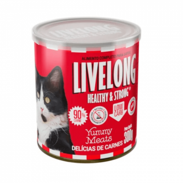 Alimento Úmido LiveLong Gatos Carnes 300g 