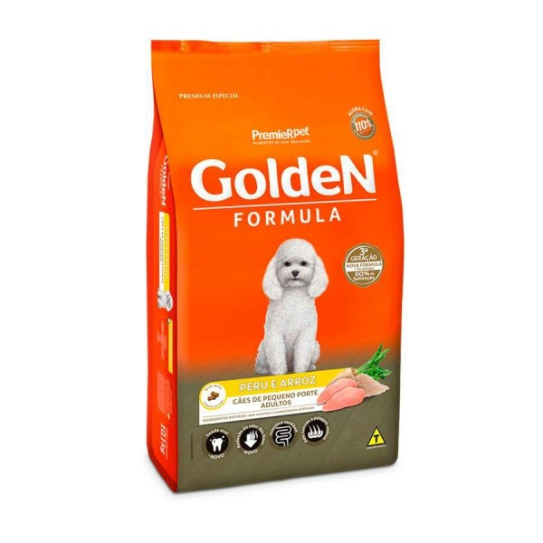 Ração Fórmula Golden para Cães Adultos de Porte Pequeno sabor Peru e Arroz - 3kg