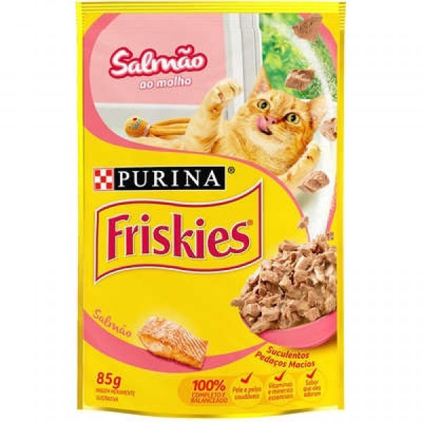 Ração Nestlé Purina Friskies Sachê Salmão ao Molho para Gatos 85g
