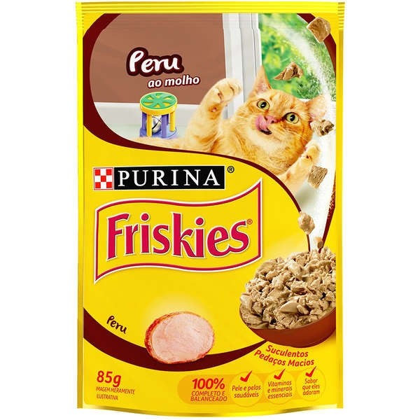 Ração Nestlé Purina Friskies Sachê Peru ao Molho para Gatos 85g