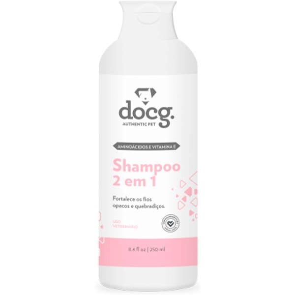 Shampoo Docg 2 em 1 Vitamina E para Cães e Gatos 250ml 