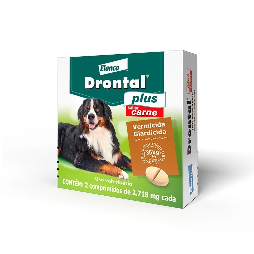 Drontal para Cães de 35kg Sabor Carne 2 comprimidos