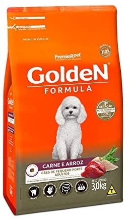 Ração Golden Fórmula Cães Adultos Raças Pequenas Carne e Arroz Mini Bits - 3kg