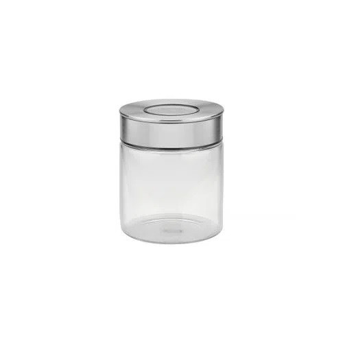 Pote de Vidro Tramontina Purezza com Tampa de Aço Inox 10 cm 0,7 L